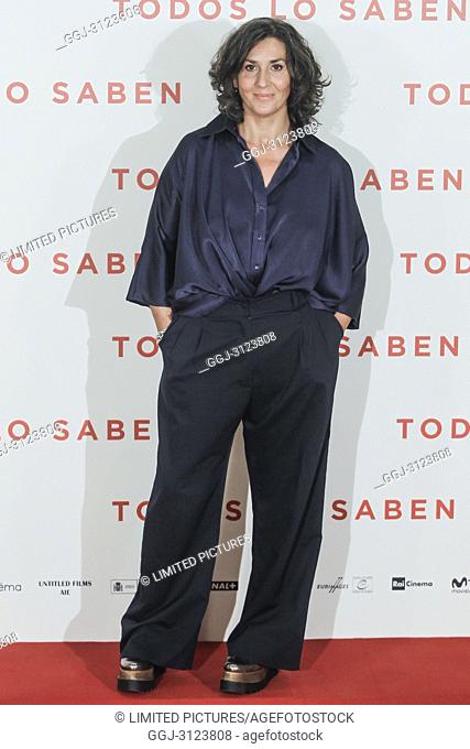 Elvira Minguez attend the Todos lo saben photocall at Ursa hotel in Madrid, Spain on the 12th of September of 2018..12/09/2018