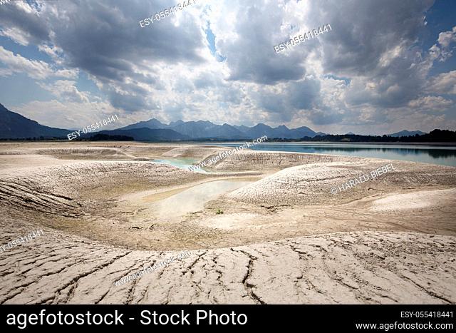 lake, forggensee, drained