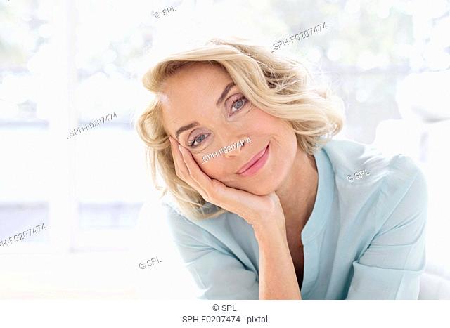 Mature woman smiling and