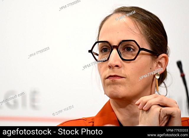 State Secretary for Asylum and Migration policy Nicole de Moor pictured during a pres conference after a meeting of the national security council regarding...