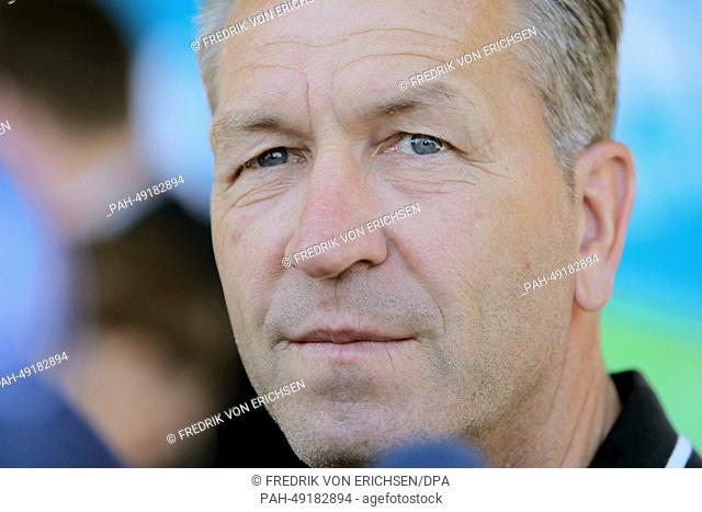 Goal keeper coach Andreas (Andy) Koepke is pictured during a charity campaign in the Hyatt Regency Hotel in Mainz, Germany, 06 June 2014