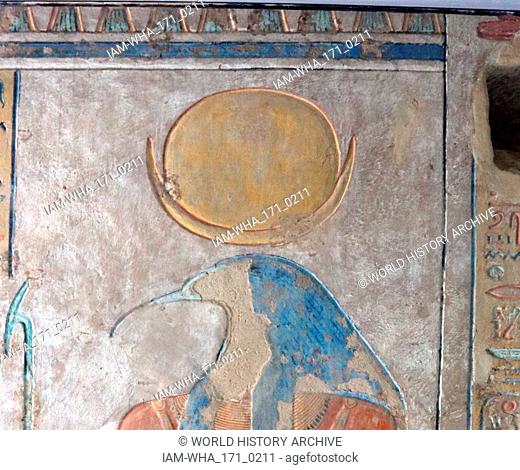 Wall painting depicting, the God Thoth; tomb of Prince Khaemweset (Khaemweset, Khaemwese or Khaemwaset); fourth son of Ramesses II, who was born c