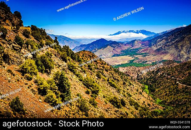 Landscape in the high Atlas mountains in spring, Morocco, North Africa
