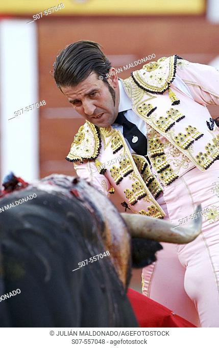 Spanish bullfighter Juan José Padilla Bernal bullfighting, Almagro. Ciudad Real, Spain (August 16, 2006)