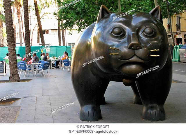 THE CAT BY FERNANDO BOTERO, RAMBLA DEL RAVAL, BARCELONA, SPAIN