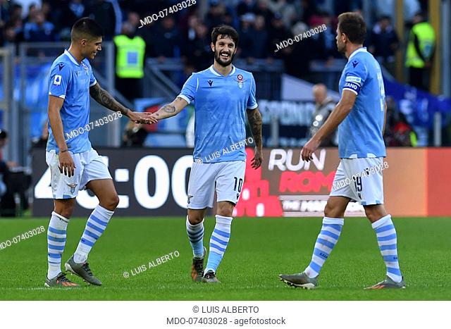 Lazio football player Luis Alberto celebring after score the goal during the match Lazio-Udinese in the Olimpic stadium. Rome (Italy), December 1st, 2019