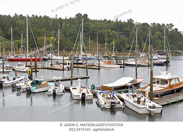 Boats in a marina Northeast Harbor, near Acadia National Park, Maine, United States of America