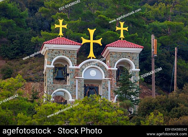 Kykkos Monastery in Troodos mountains - Cyprus - travel architecture background