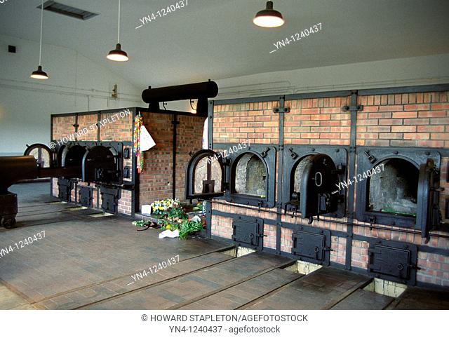 Cremation Ovens at Buchenwald camp. The German Nazi concentration camp near Weimar, was one of the first and the largest of the concentration camps on German...