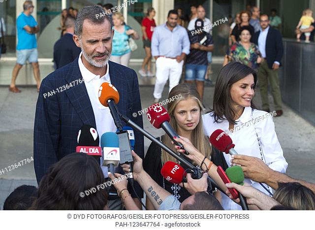 King Felipe VI. From Spain, Princess Leonor of Spain and Queen Letizia of Spain visit Juan Carlos after his heart surgery at the Hospital Universitario...