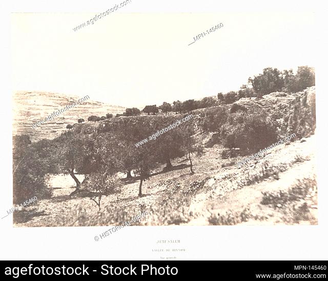 Jérusalem, Vue générale de la Vallée de Hinnom. Artist: Auguste Salzmann (French, 1824-1872); Printer: Imprimerie photographique de Blanquart-Évrard