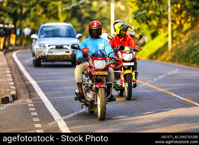 Motorcycle taxis in Kigali, Rwanda