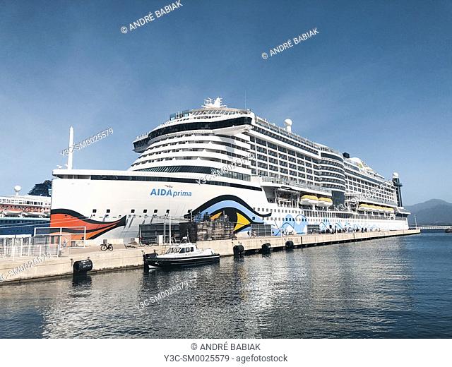 AIDA Prima cruise liner close up