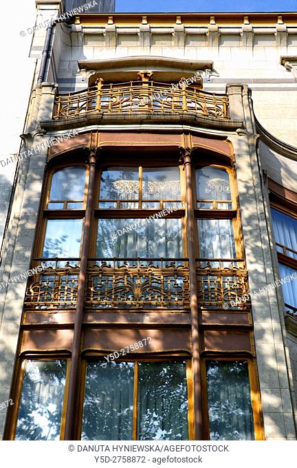 architectural detail - Art Nouveau Solvay Hotel by Victor Horta, together with three other town houses of Victor Horta, including Horta's own house and atelier