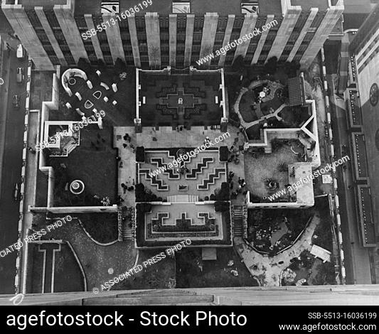 The Garden Of The Nations -- Here are the famous gardens of the nations at Rockefeller Centre, New York City, shortly after they were thrown open to the public...