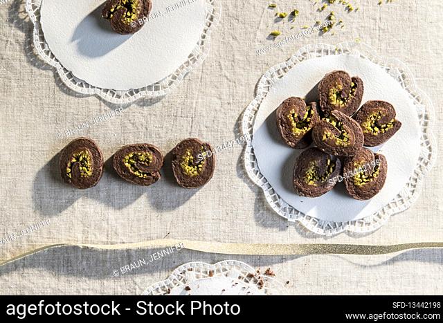 Chocolate pistachio buns