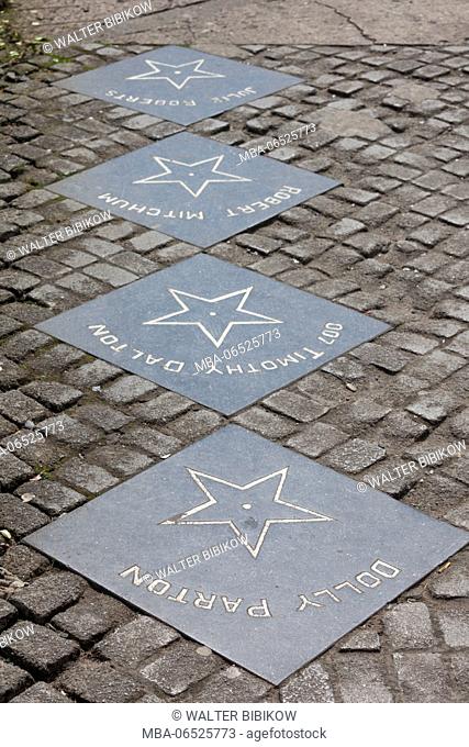 Ireland, County Kerry, Dingle Peninsula, Dingle Town, sidewalk stars of the Dingle movie star walk of fame