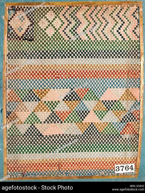 Textile Sample from Sample Book. Date: 19th century; Culture: Japan; Medium: Silk / Tapestry; Dimensions: 6 x 6 in. (15.24 x 15