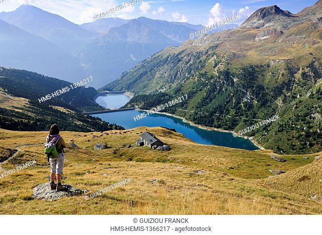 France, Savoie, Haute Maurienne valley, Aussois, the dam lakes of Plan d'Amont and Plan d'Aval