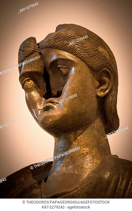 Bronze statue of the empress Julia Severus (Julia Domna) 222 AD. National Archaeological Museum. Athens, Greece