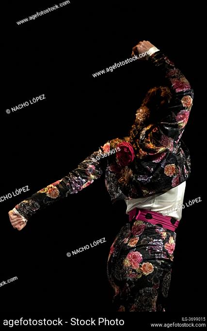 Flamenco dancer Maria Juncal presents 'Bailaoras' flamenco show at Teatro Circulo Bellas Artes school on November 12, 2020 in Madrid, Spain