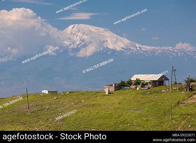 Armenia, Garni, landscape with Mt. Ararat