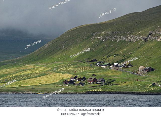 Kirkjubour village, Streymoy island, Faroe Islands, North Atlantic
