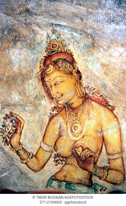 Sri Lanka Sigiriya frescoes Sigiriya Damsels