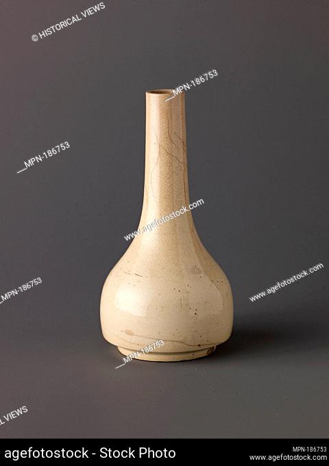 Small bottle-vase. Date: probably 19th century; Culture: Chinese; Medium: Soft-paste porcelain with cream -colored glaze; Dimensions: Height: 4 in