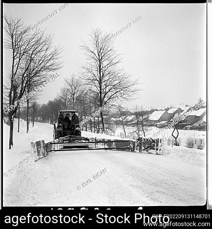 ***JANUARY 11, 1965, FILE PHOTO*** From the snow calamity in the South Moravian Region. In recent days, road workers in the South Moravian Region have been...