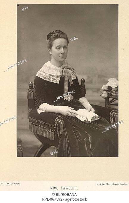 Dame Millicent Fawcett, nee Garrett 1847-1929. English suffragette and educational reformer. Portrait. Image taken from The Cabinet Portrait Gallery