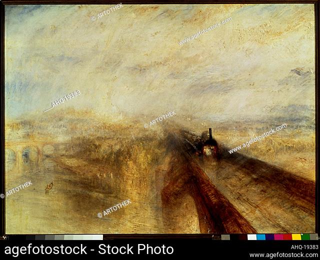 Künstler: Turner, Joseph Mallord William, 1775-1851 Titel: Regen, Dampf und Geschwindigkeit (The great Western Railway). 1844 Technik: Öl auf Leinwand Maße: 91...
