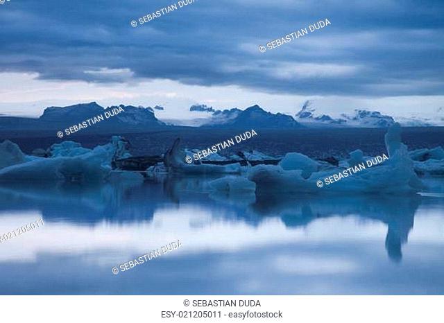 Landscape scenery with a ice, Jokulsarlon, Iceland