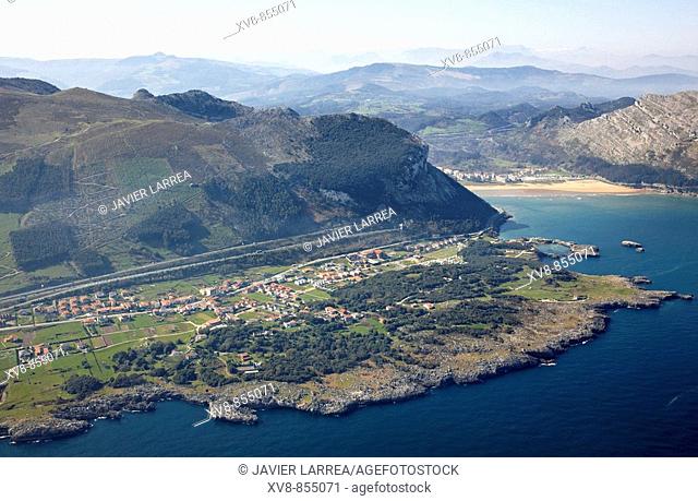 Islares, Oriñon in background, Cantabria, Spain