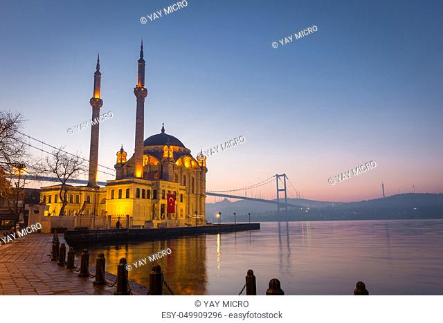Buyuk Mecidiye Mosque in Ortakoy District, Istanbul City, Turkey
