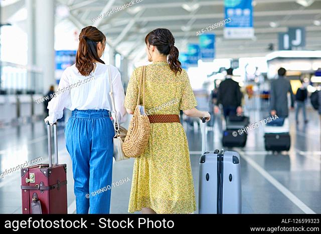 Japanese women at the airport