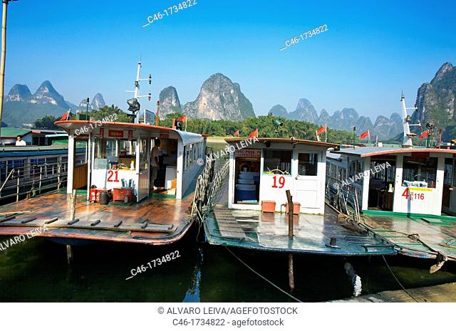 Ships, Xingping, Li River, Guangxi, China