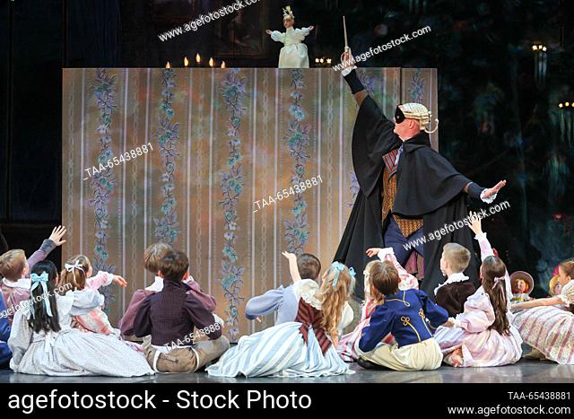 RUSSIA, ST PETERSBURG - DECEMBER 2, 2023: Yacobson Ballet dancers perform during the dress rehearsal of Russian composer Pyotr Tchaikovsky's The Nutcracker...