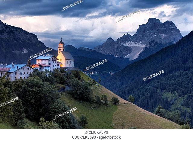 The village of Colle Santa Lucia, Agordino, Dolomites, Veneto, Italy