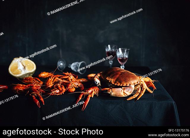 Crawfish and Crab
