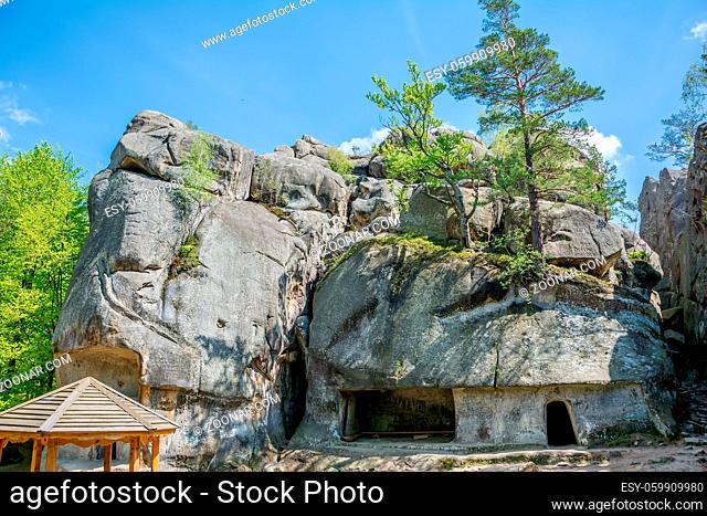 Large lofty stones Skeli Dovbusha, Ivano-Frankovsk Region, Ukraine