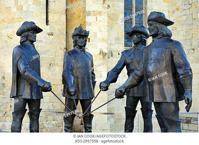 Four Musketeers, Cathedral St. Pierre de Condom, Condom, Gers Department, New Aquitaine, France