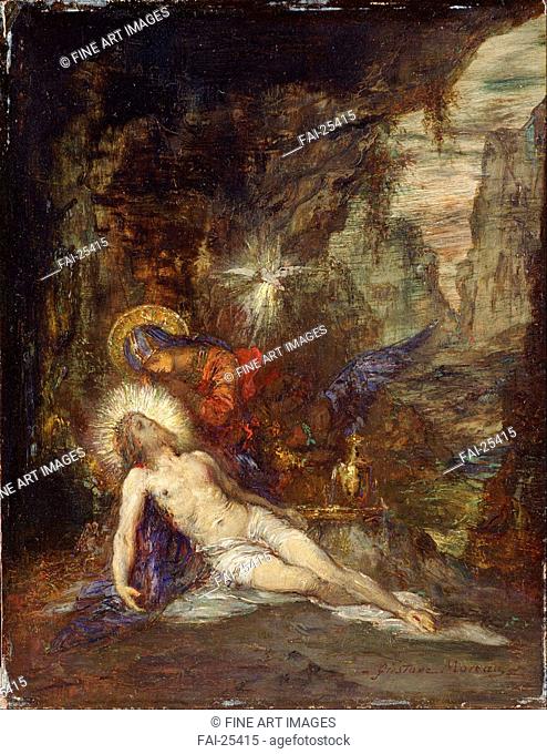 Pietà. Moreau, Gustave (1826-1898). Oil on wood. Symbolism. c. 1876. France. National Museum of Western Art, Tokyo. 23x16. Bible. Painting