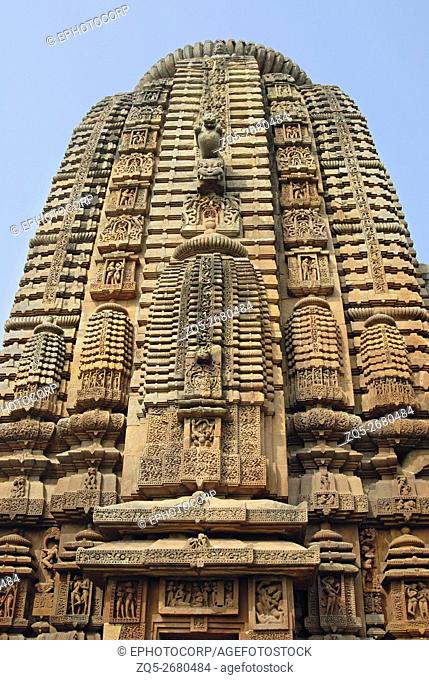 Orissa Bhubaneshwar- Brahmesvara Temple, View of Shikara from South