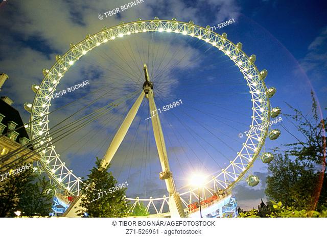The London Eye wheel. London. England. Britain. U.K