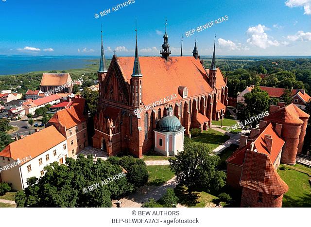 Poland, Warmia-Masuria Province, Frombork. Cathedral, view from belfry tower
