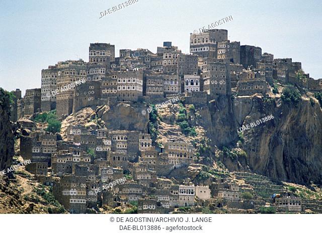 View of Al Hajjarah or Al Hajarah, Yemen