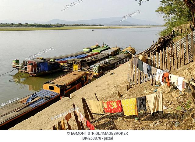 Bhamo harbour on the Irrawaddy river, Katchin State, Myanmar