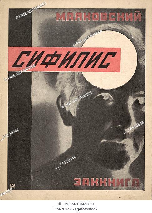Book Cover Syphilis by Vladimir Mayakovsky. Rodchenko, Alexander Mikhailovich (1891-1956). Colour lithograph. Constructivism. 1926. Russia