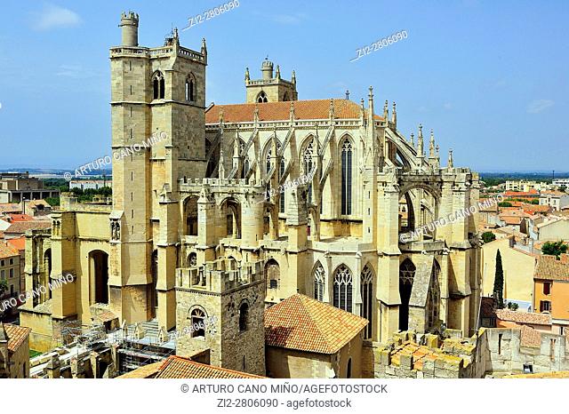 The Gothic Cathedral of Saints Justus and Pastor, XIIIth century. Narbonne city, Aude department, Occitanie region, France